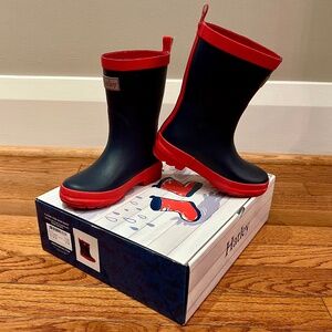 Hatley Kids Navy Blue & Red Matte Rain Boots (Size 10 Toddler)